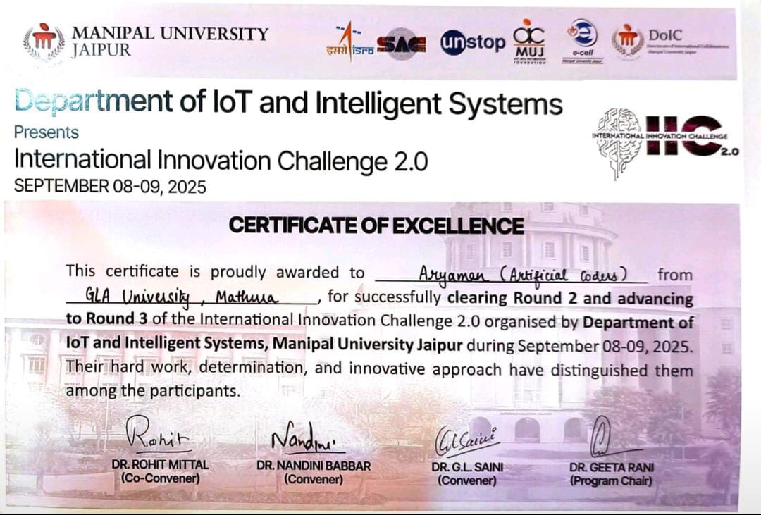 International Innovation Challenge Certificate