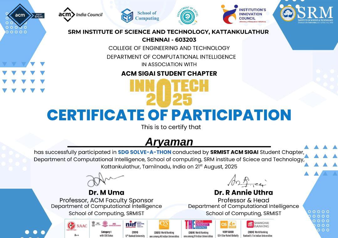 HackAgra Certificate